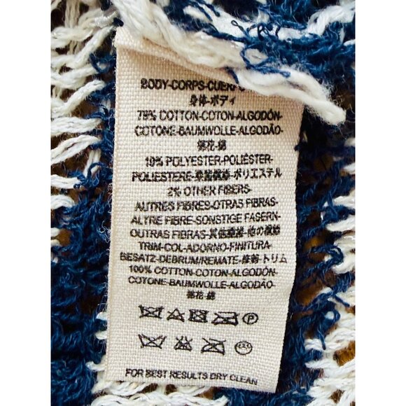 NWT Free People Navy White Striped Soft Knit Lace Up Sweater | Coastal Boho Prep - Picture 15 of 16